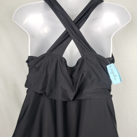 Cupshe One Piece Swim Suit Black Size Medium . - Picture 4 of 5